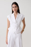 Andina Shortsleeve Linen Top - White