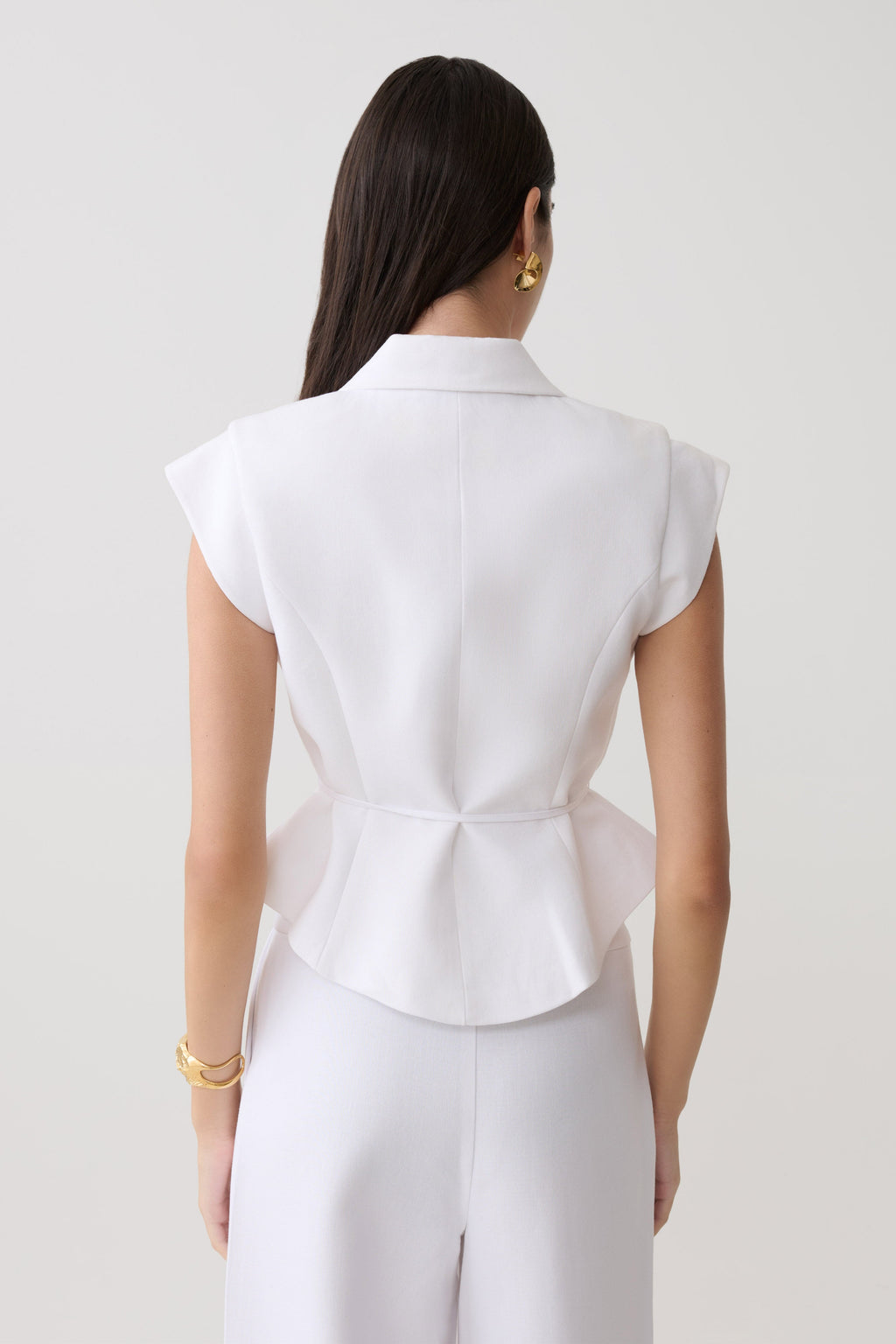 Andina Shortsleeve Linen Top - White