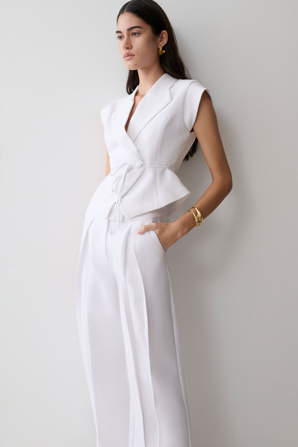 Andina Shortsleeve Linen Top - White