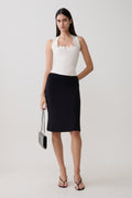 Greer Knee Length Skirt - Black