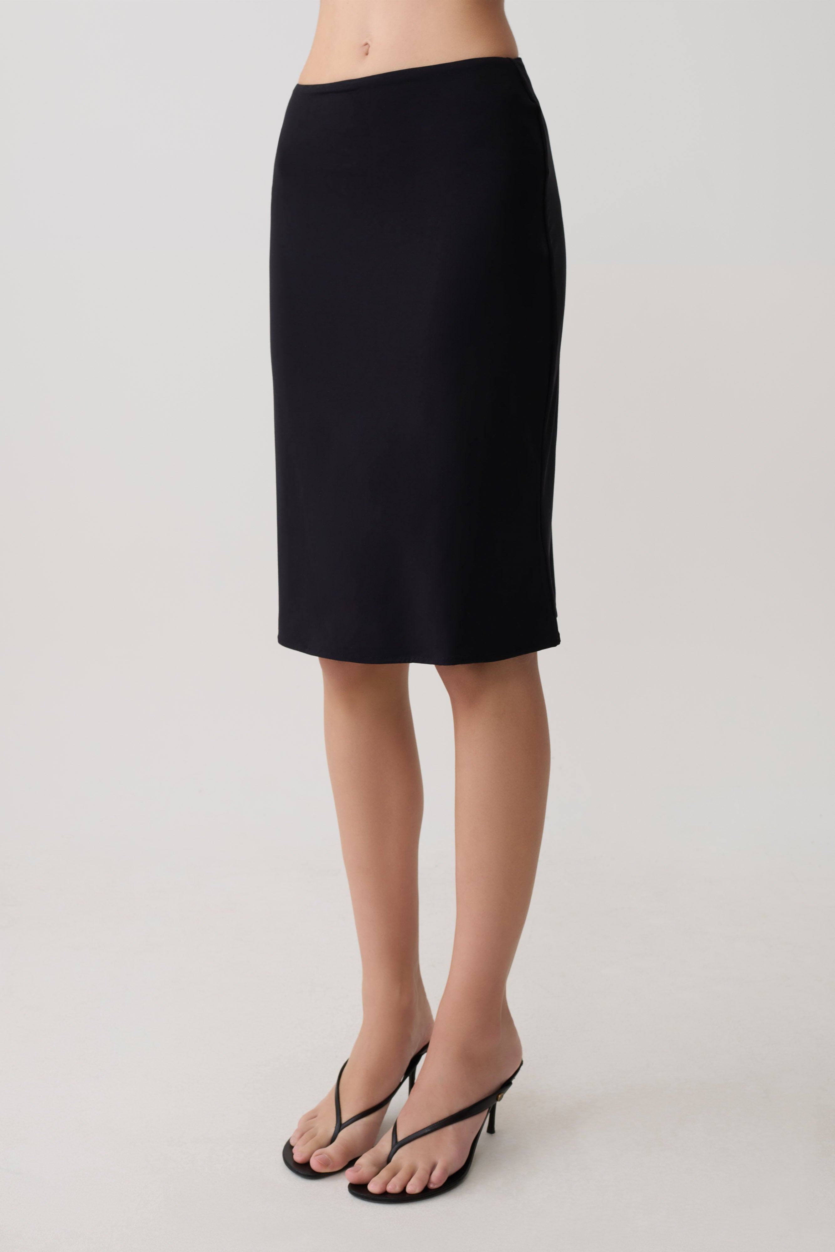 Greer Knee Length Skirt - Black
