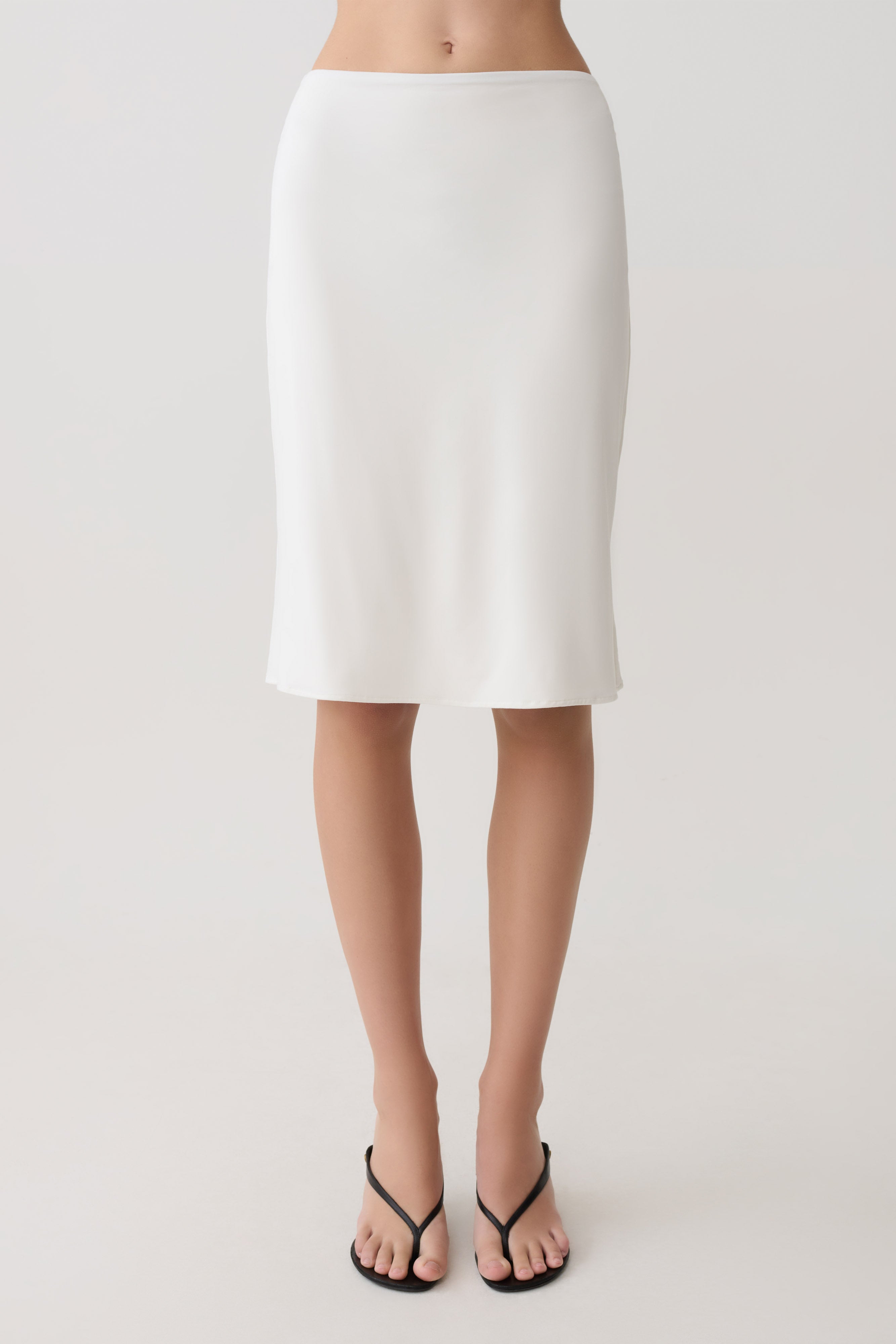 Greer Knee Length Skirt - White