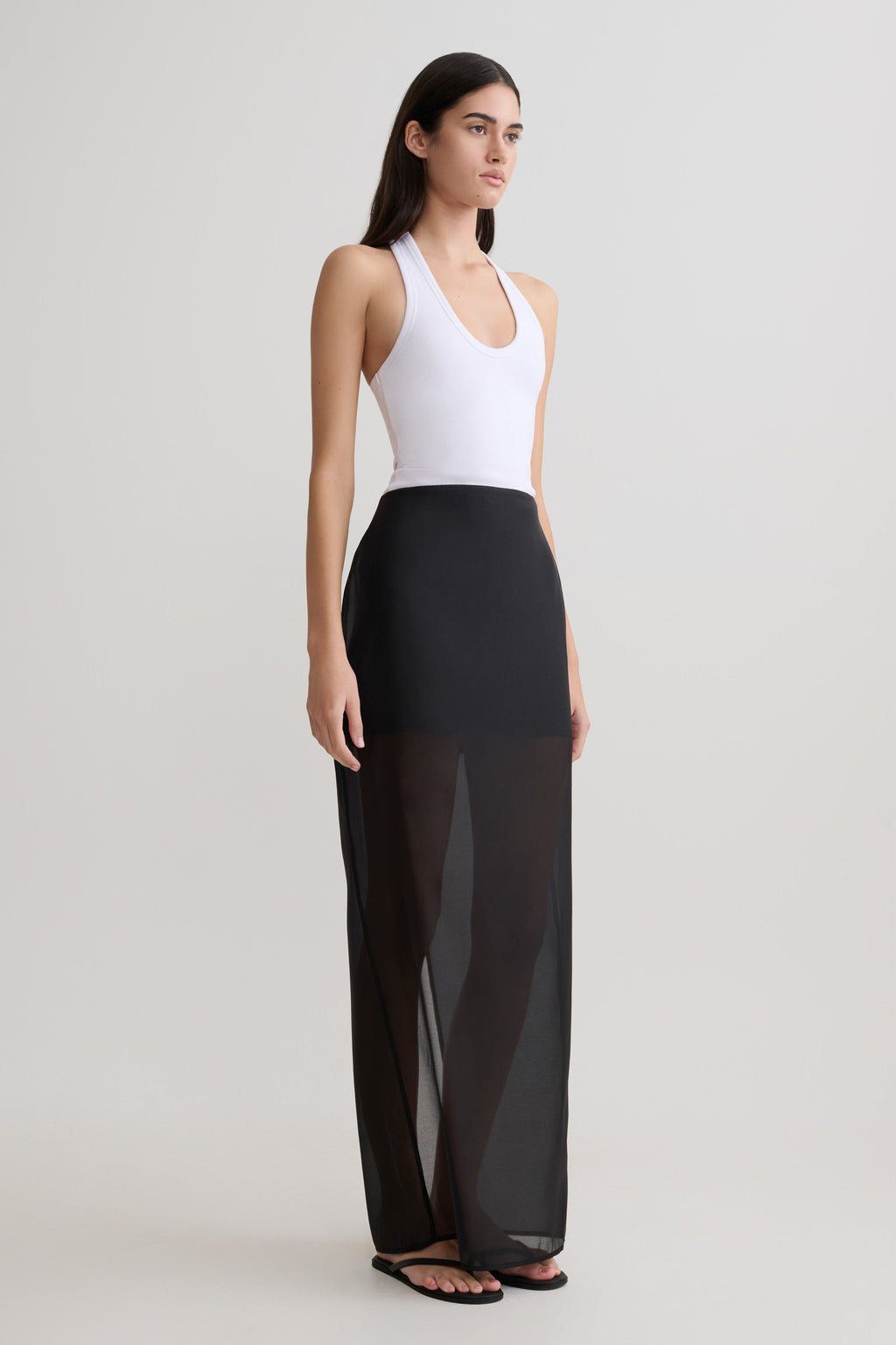 Ximena Organza Maxi Skirt - Black