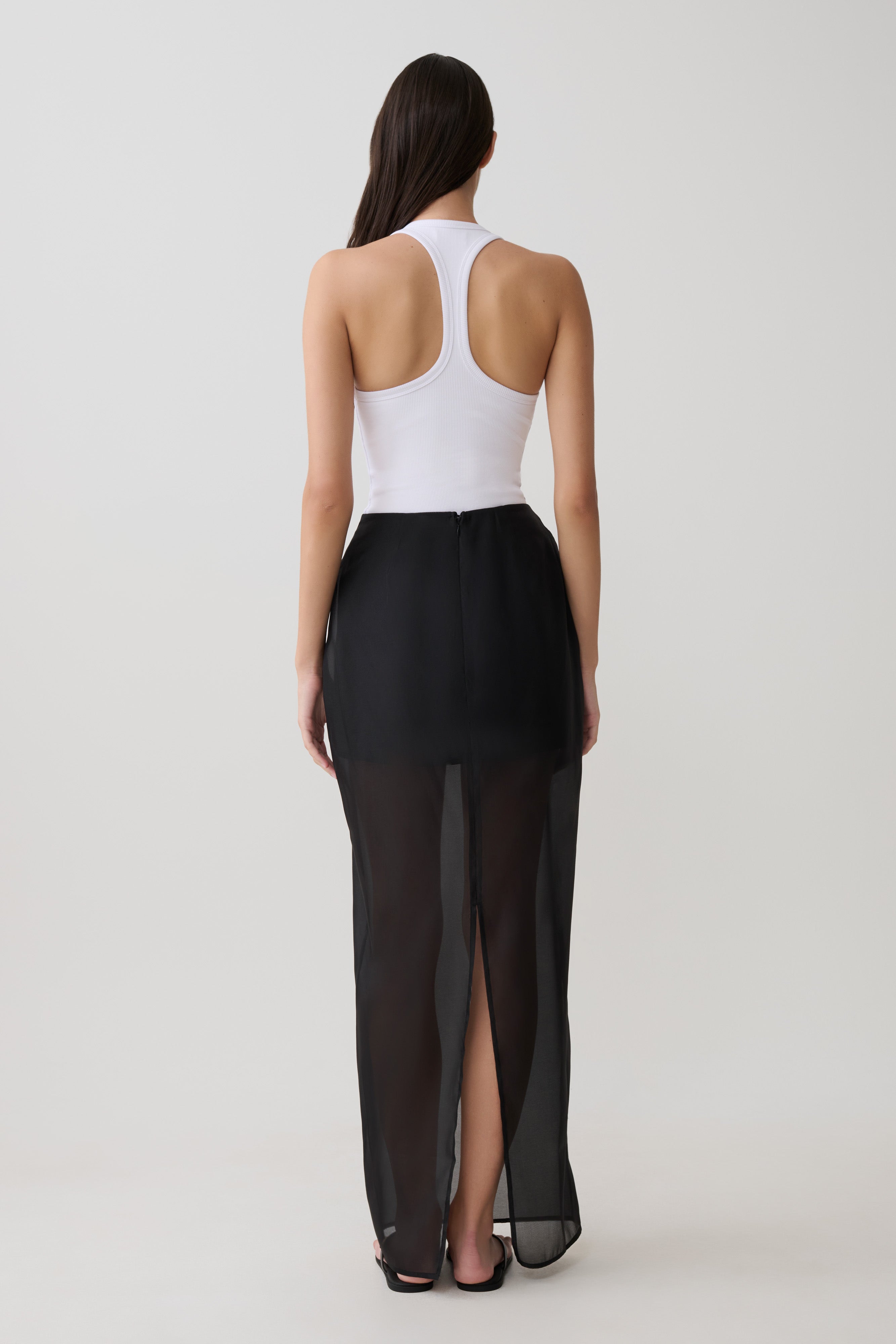 Ximena Organza Maxi Skirt - Black