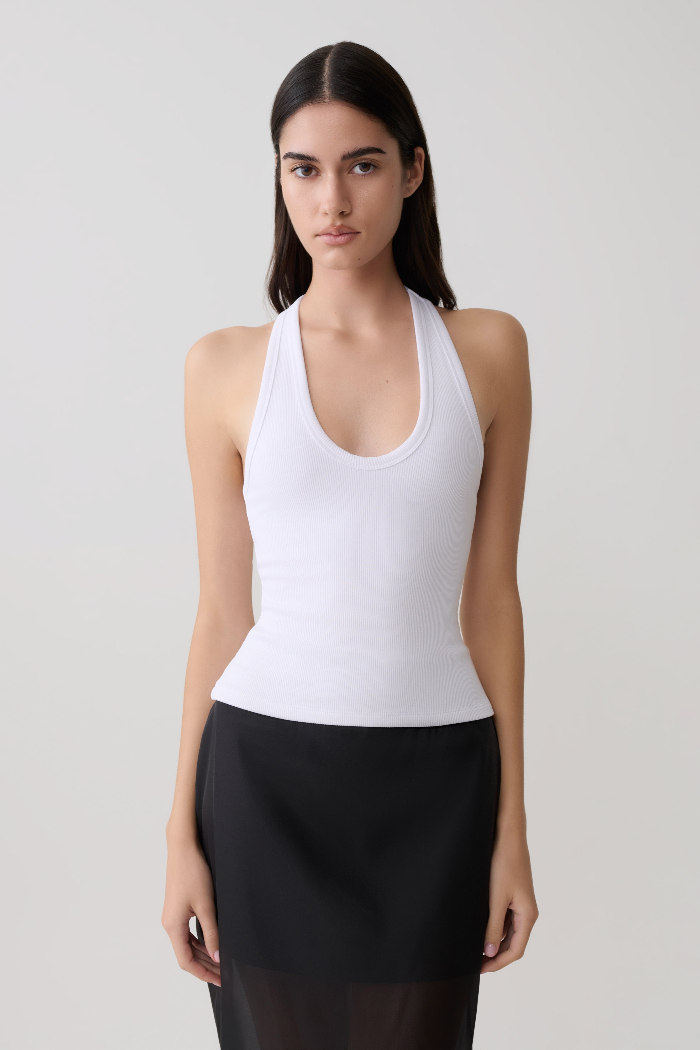 Actress Ribbed Tank - White