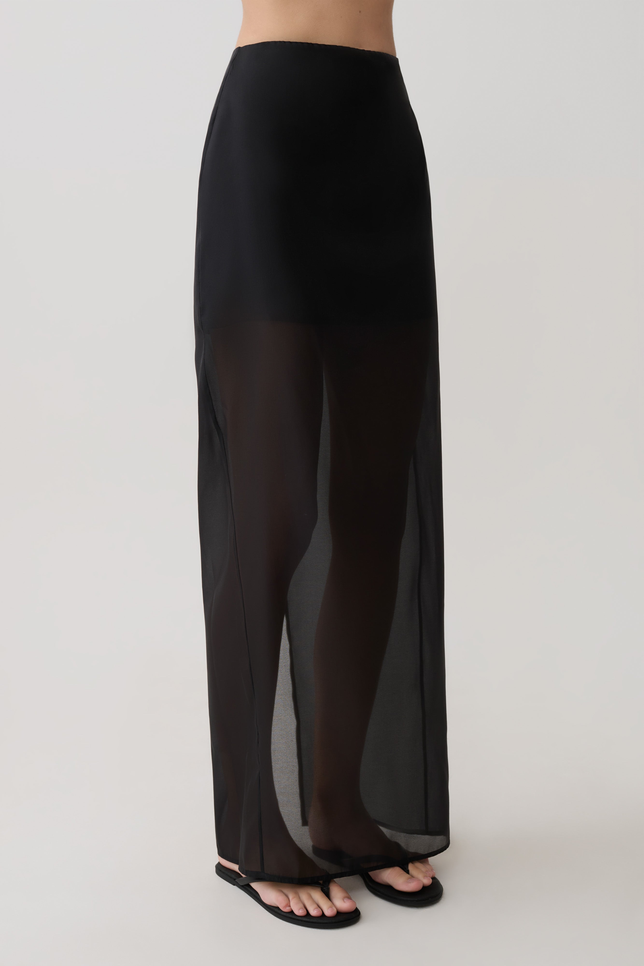 Ximena Organza Maxi Skirt - Black