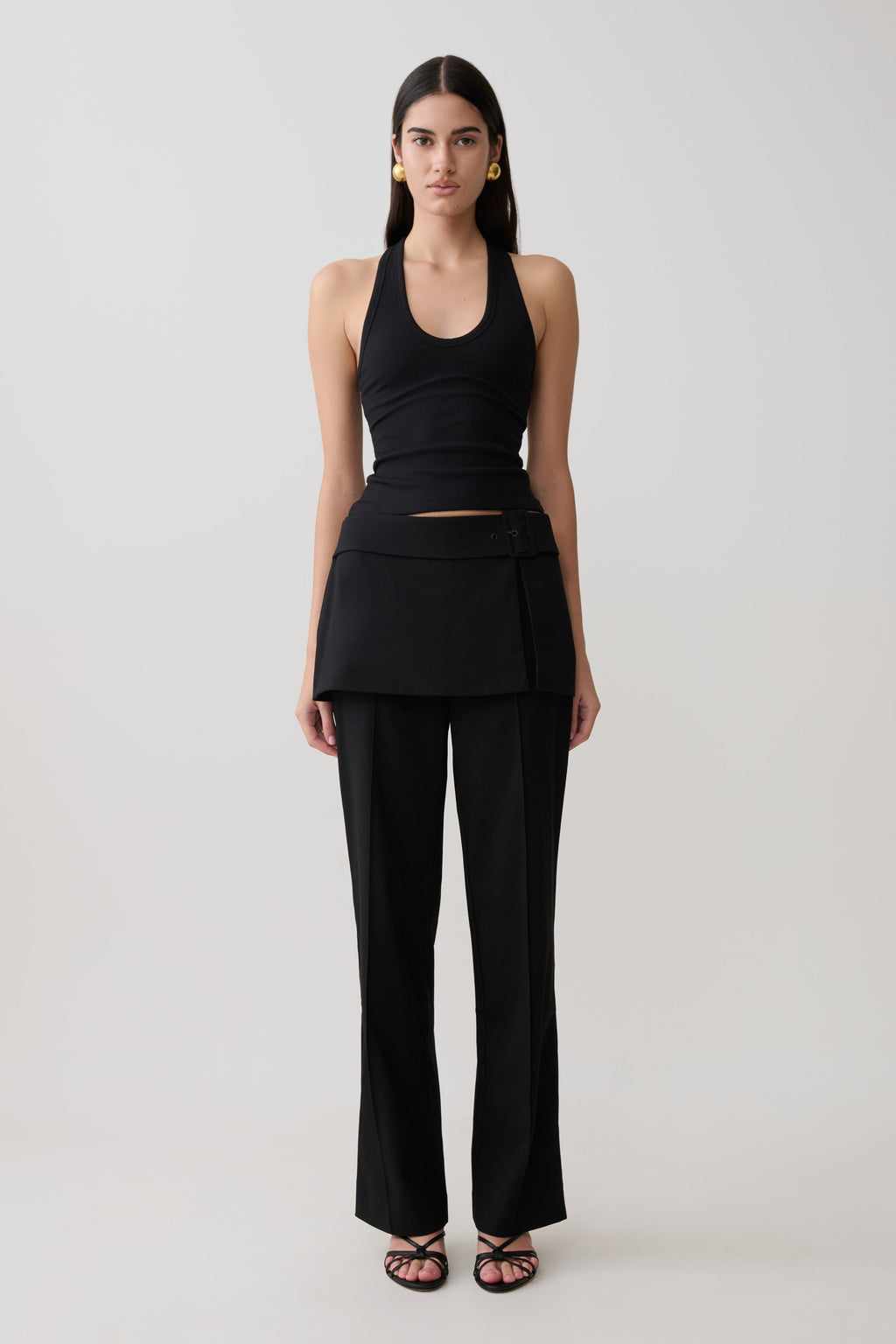 Actress Ribbed Tank - Black