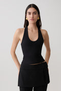 Actress Ribbed Tank - Black