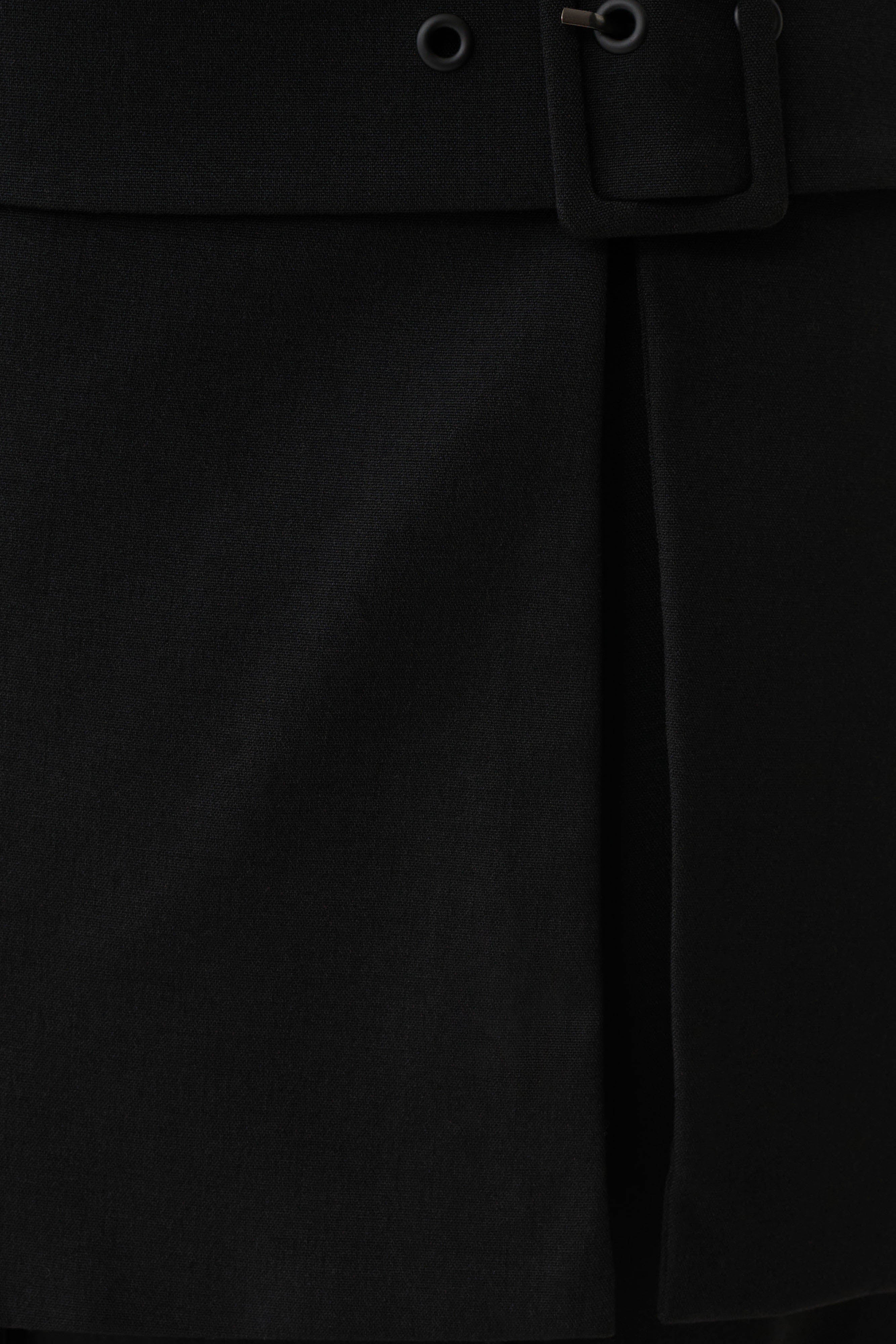 Daisy Wrap Skirt Straight Leg Pants - Black