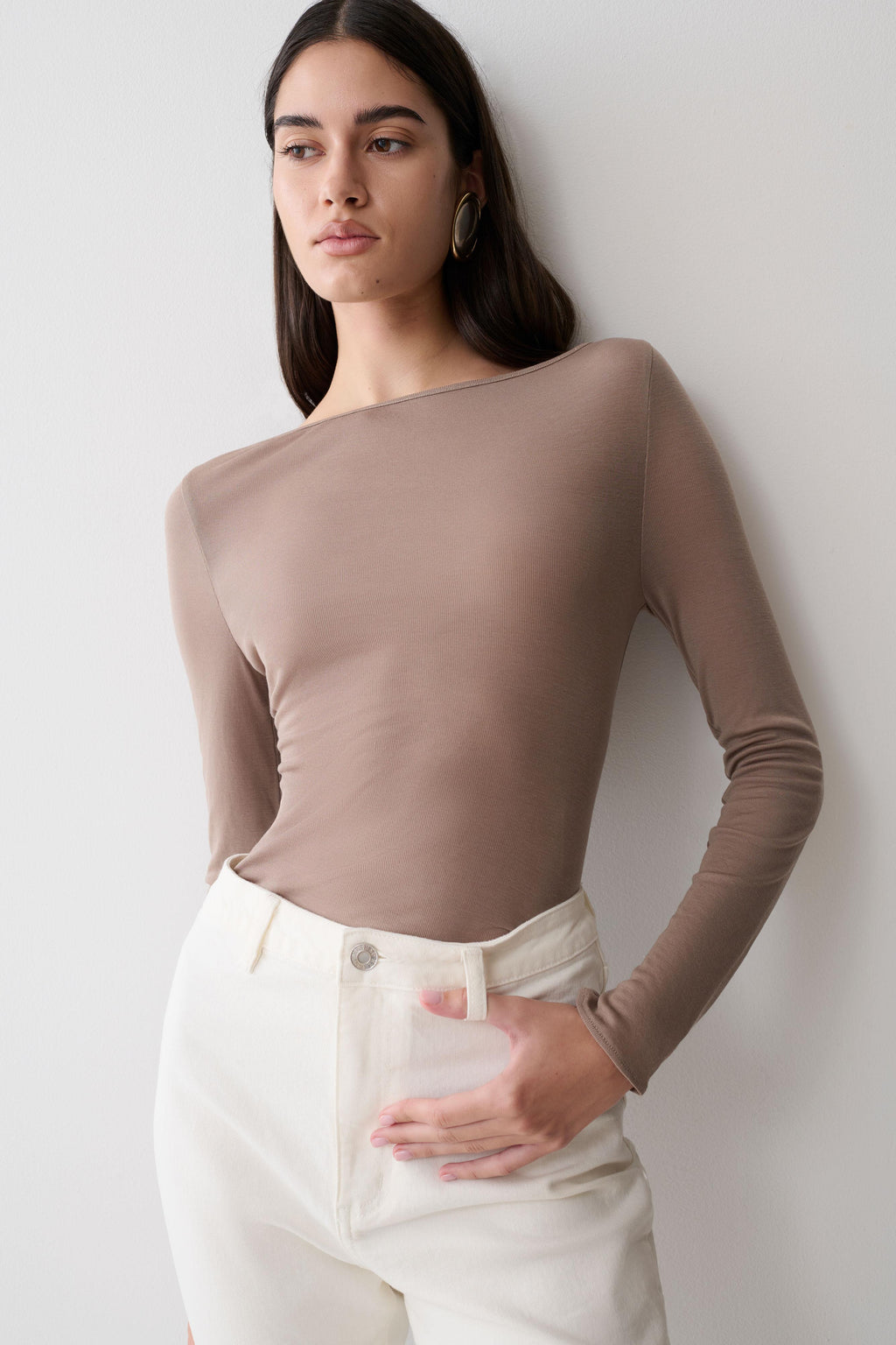 Coraline Long Sleeve Sheer Top - Neutral
