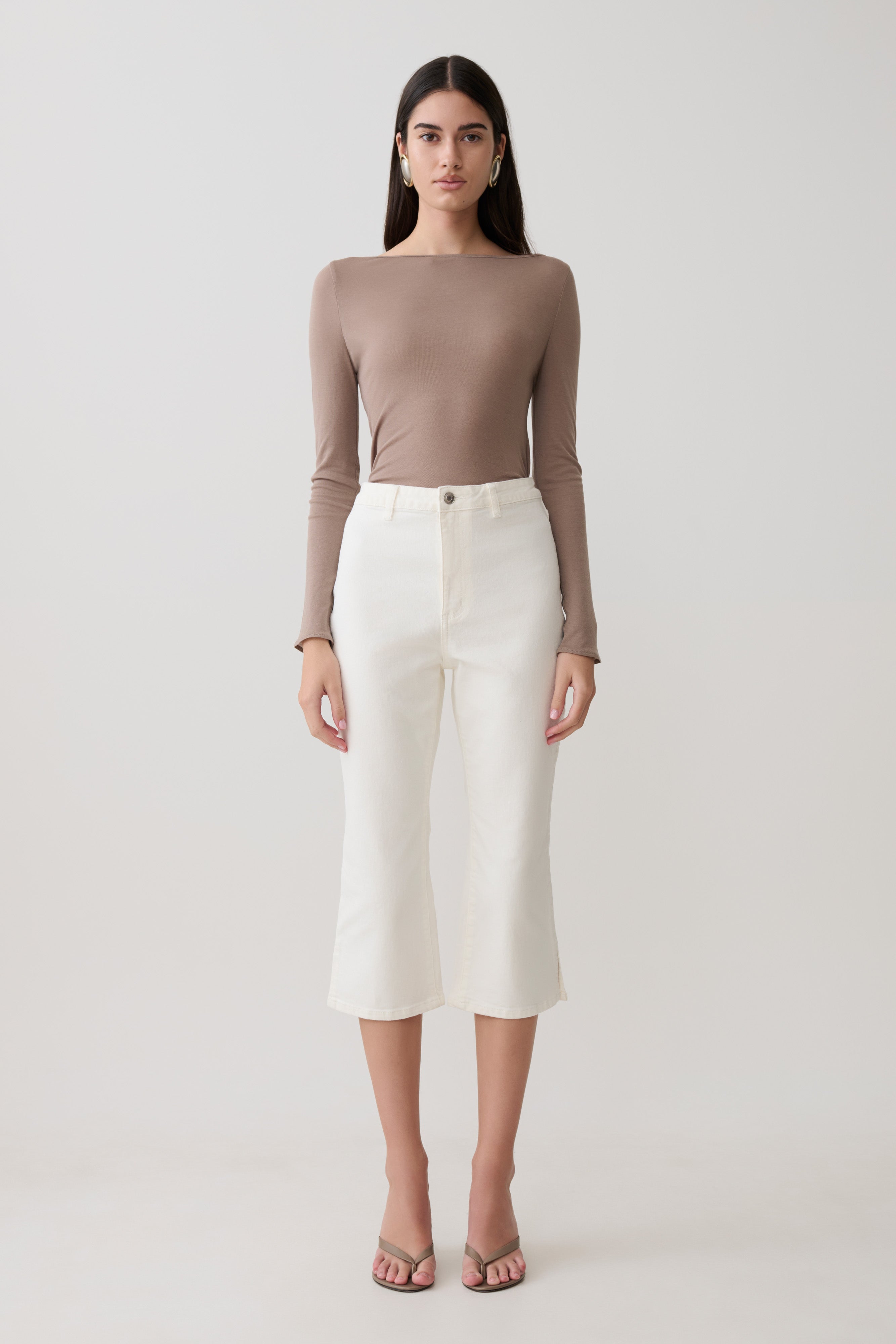 Coraline Long Sleeve Sheer Top - Neutral