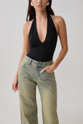 Rebekah Slinky Halter Bodysuit - Black