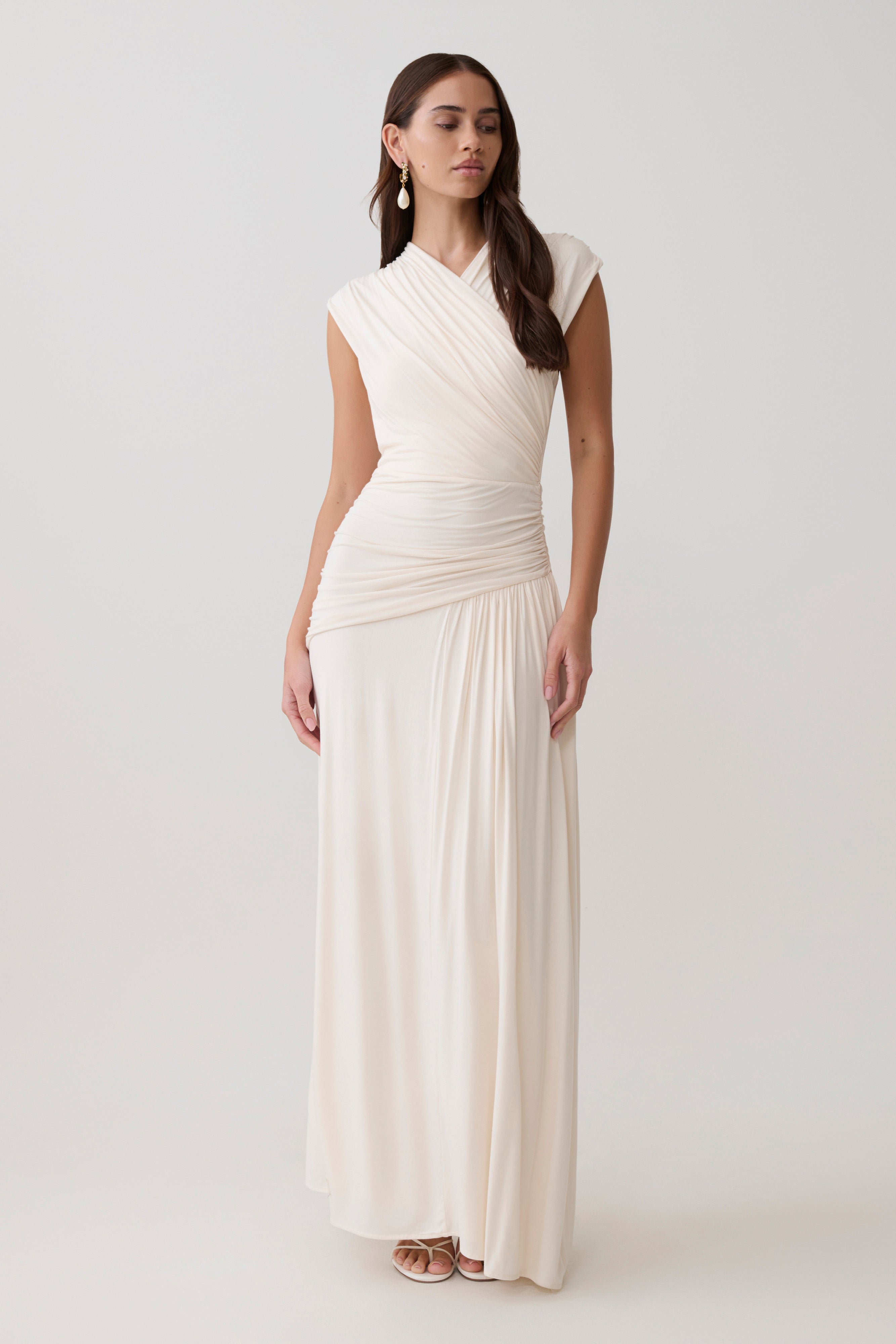 Winslow Cross Over Modal Maxi Dress - Ivory