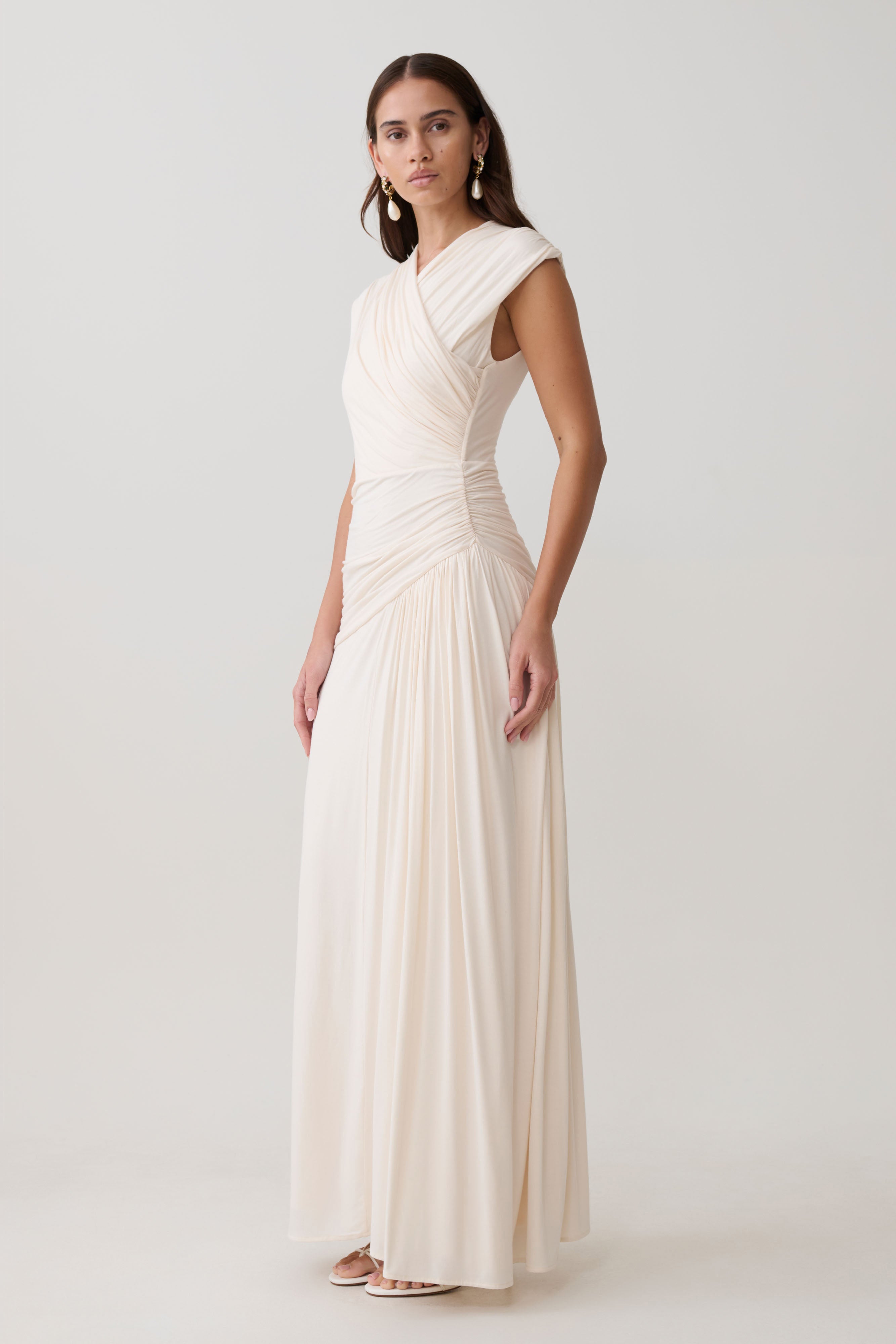 Winslow Cross Over Modal Maxi Dress - Ivory