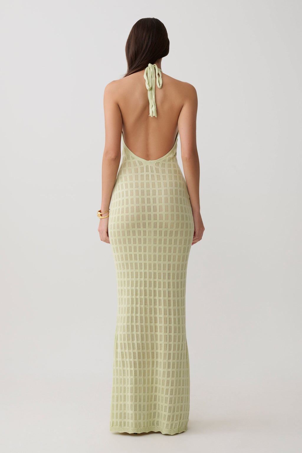 Hayley Halter Knit Maxi Dress - Seafoam