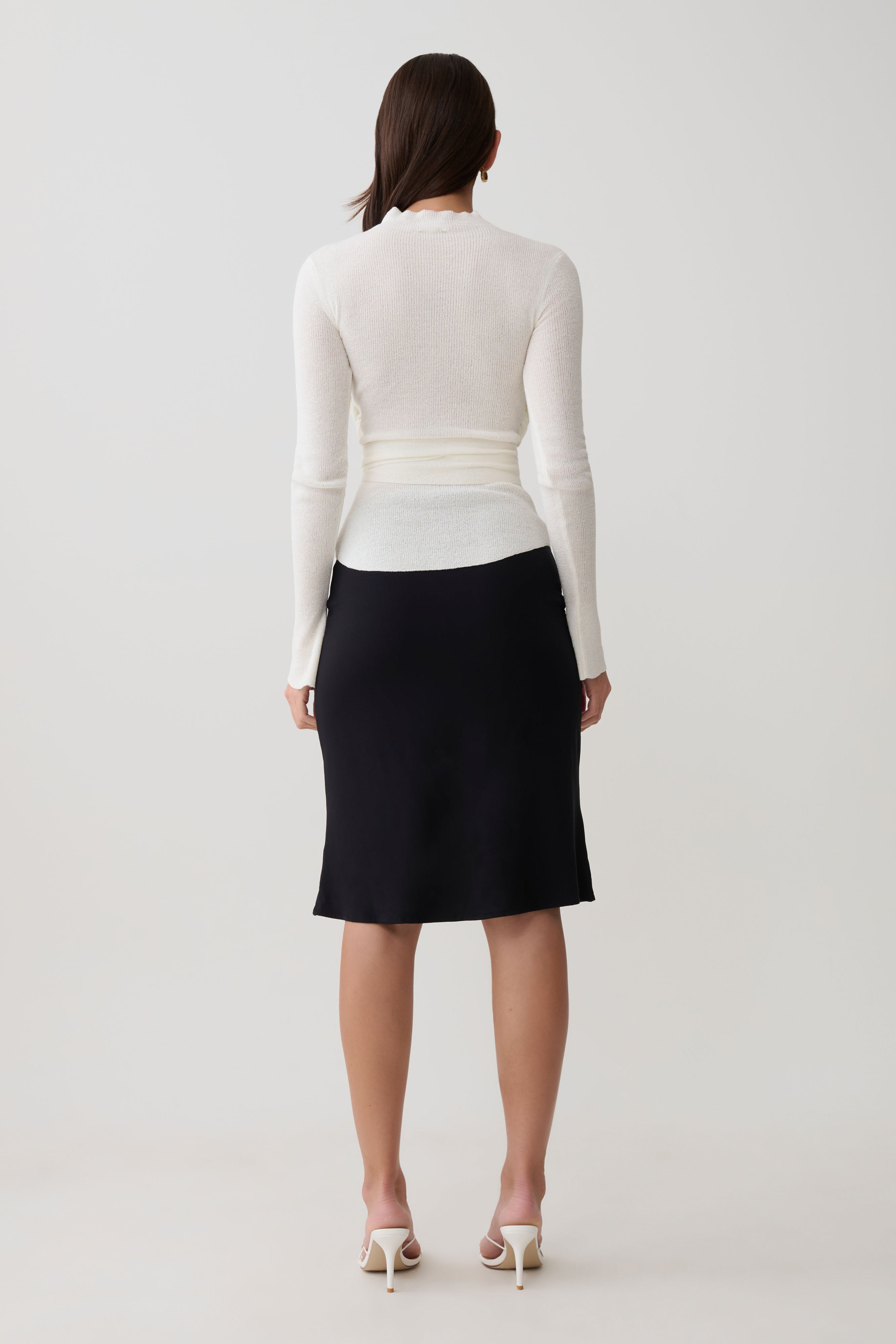 Lawson Wrap Knit Long Sleeve Top - White