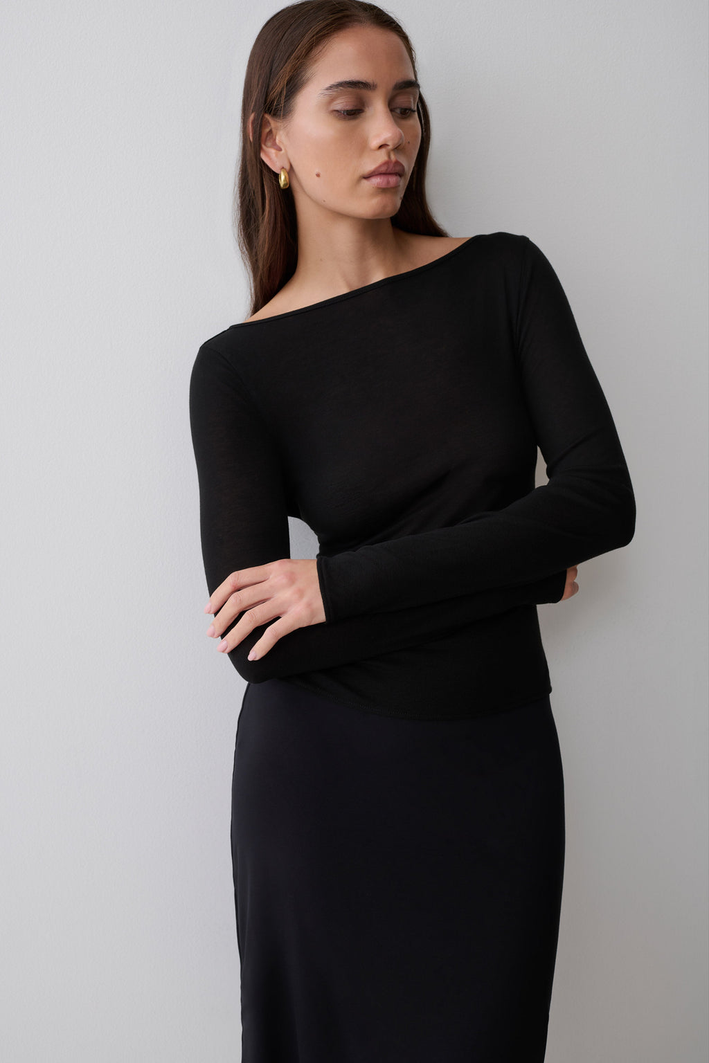 Coraline Long Sleeve Sheer Top - Black