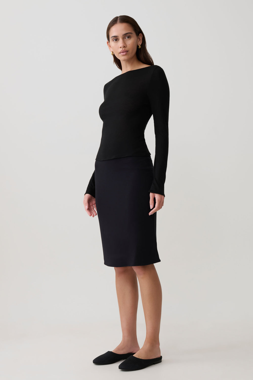 Coraline Long Sleeve Sheer Top - Black