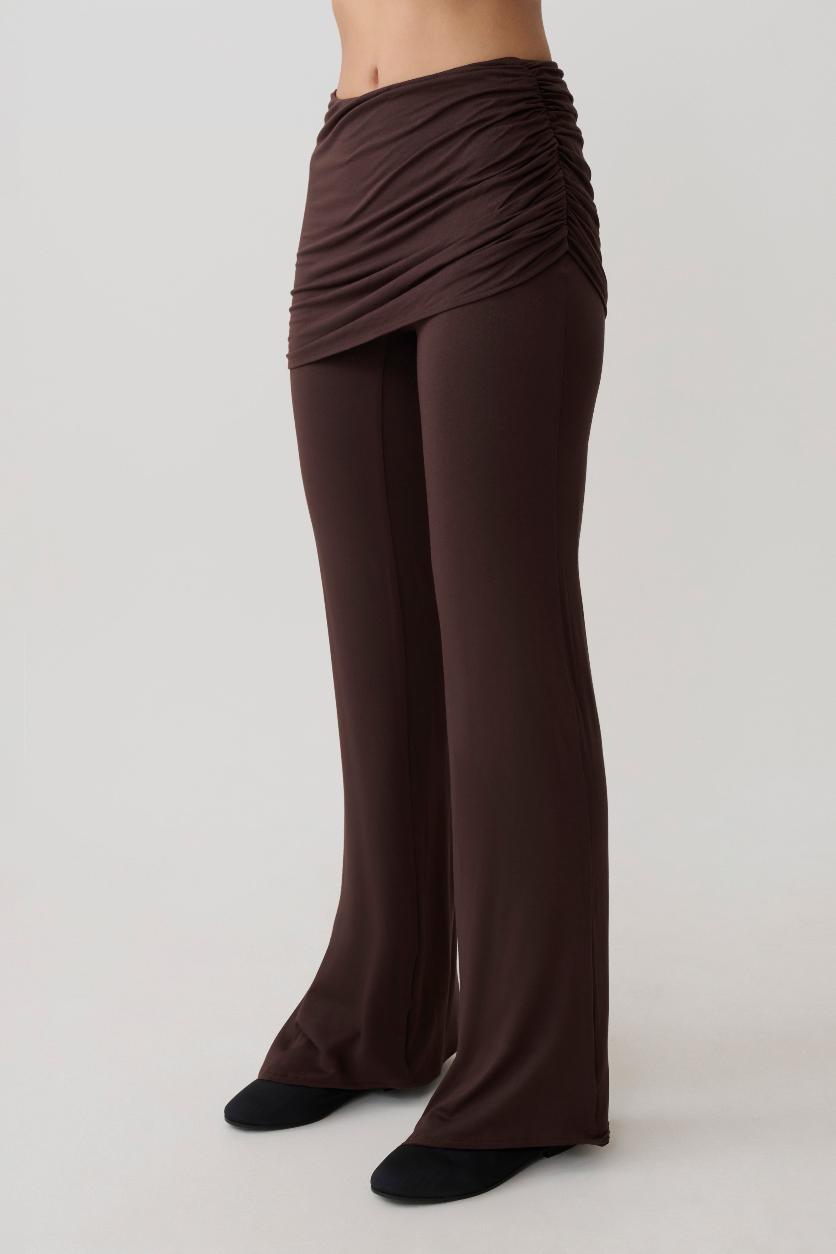 Keaton Modal Straight Leg Overlay Pant - Espresso