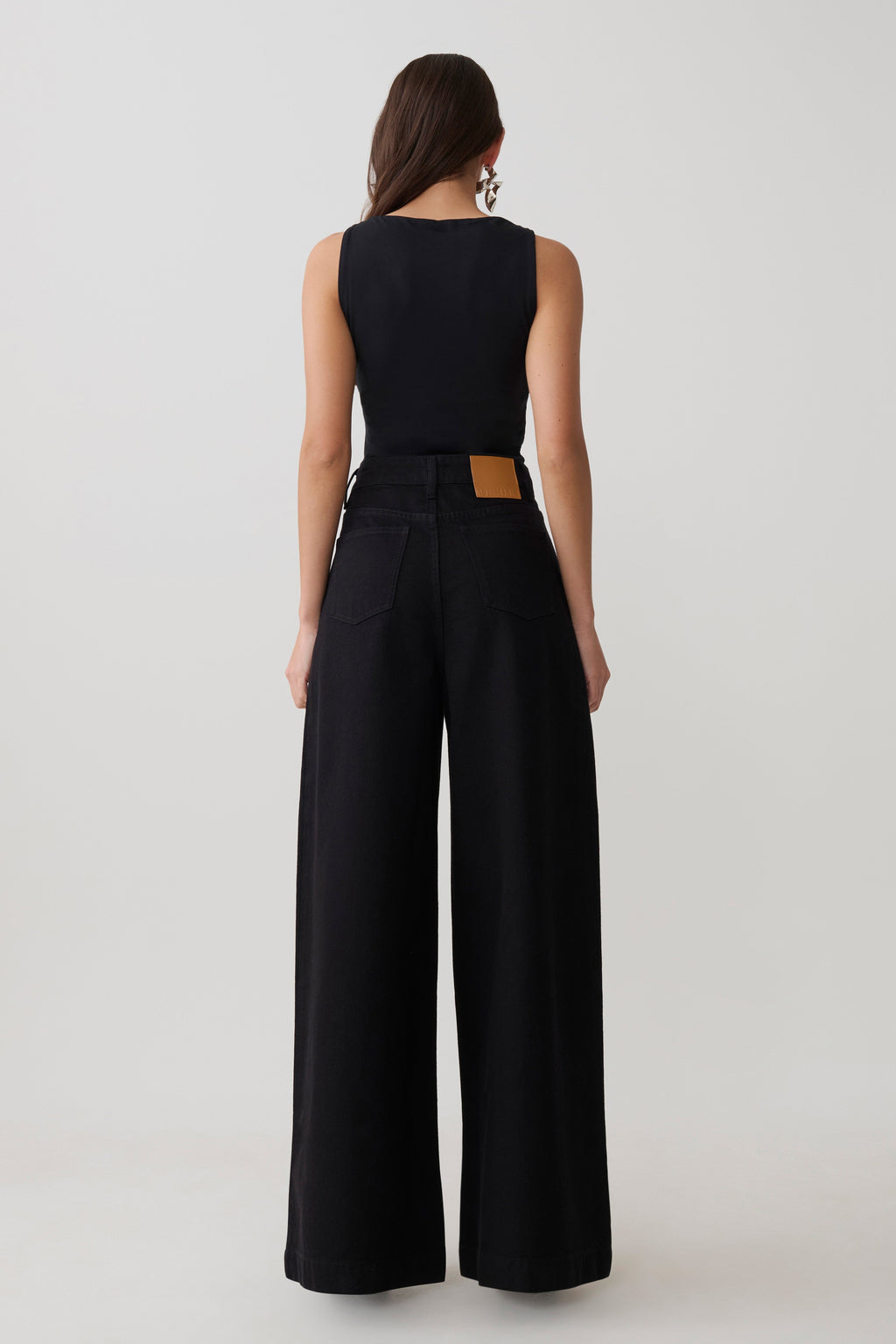 Bobby Oversized Jean With Front Pleat - Black