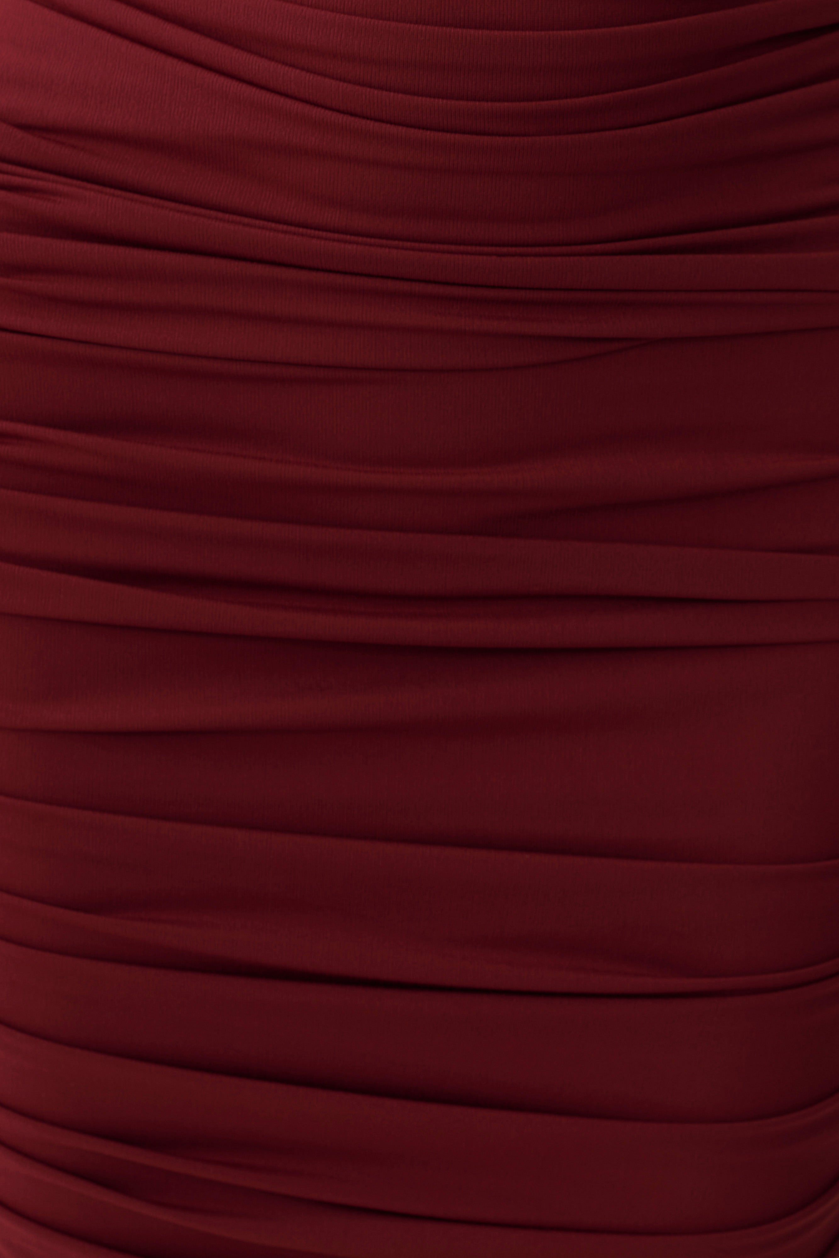 Giannie Draped Midi Dress - Merlot