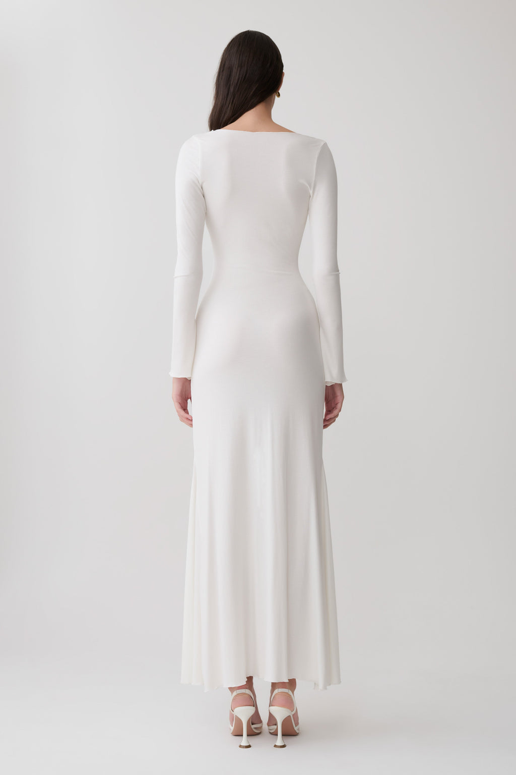 Tanya Buttoned Long Sleeve Maxi Dress - White