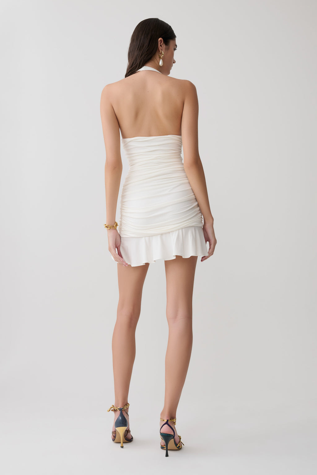 Peregrine Modal Halter Mini Dress - Ivory