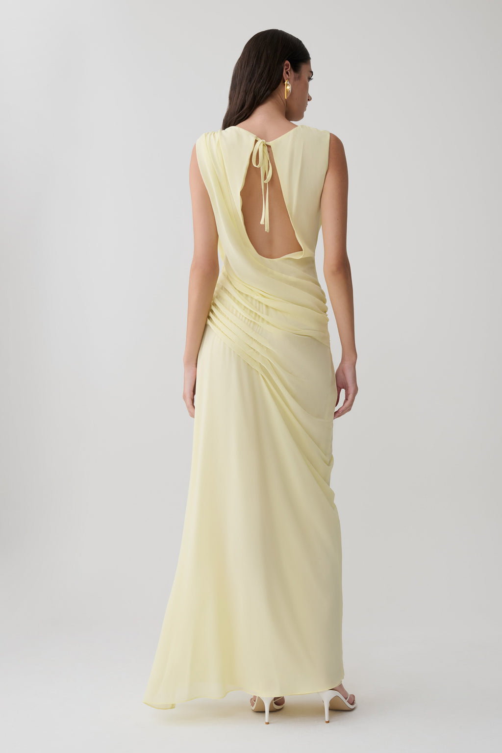 Oria Chiffon Maxi Dress - Pastel Lemon