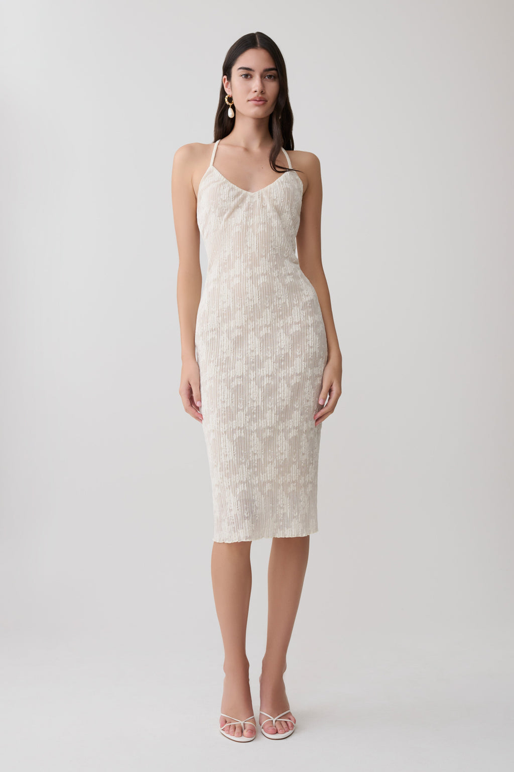 Ambrose Lace Midi Dress - Ivory