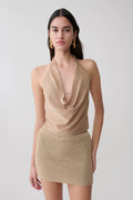 Stan Lurex Cowl Neck Top - Gold