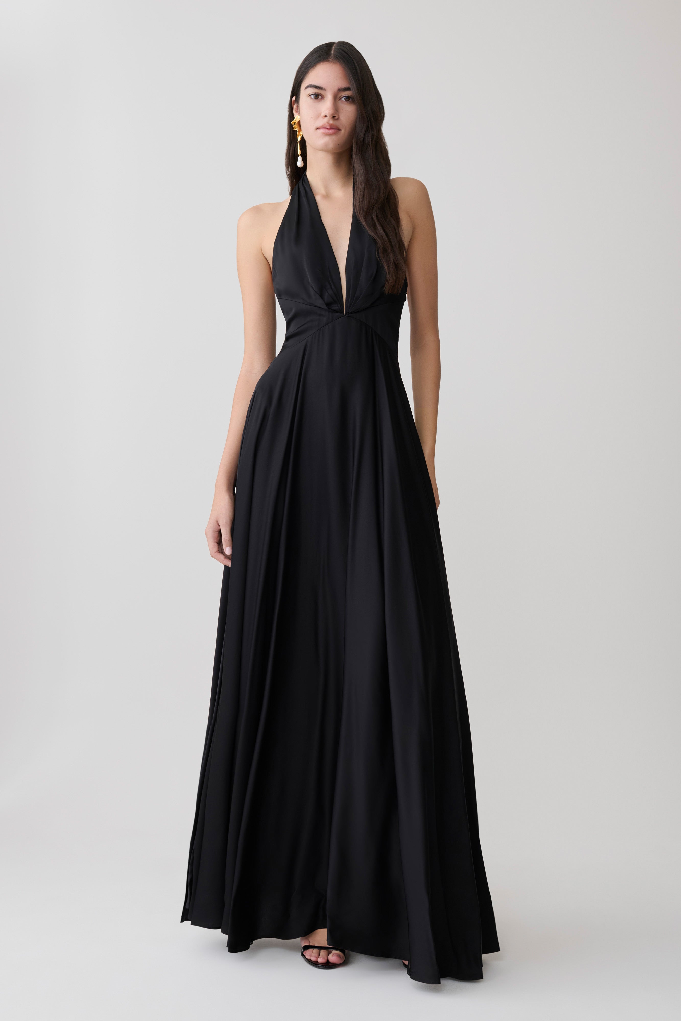 Rebecca Halter Buttoned Maxi Dress - Black