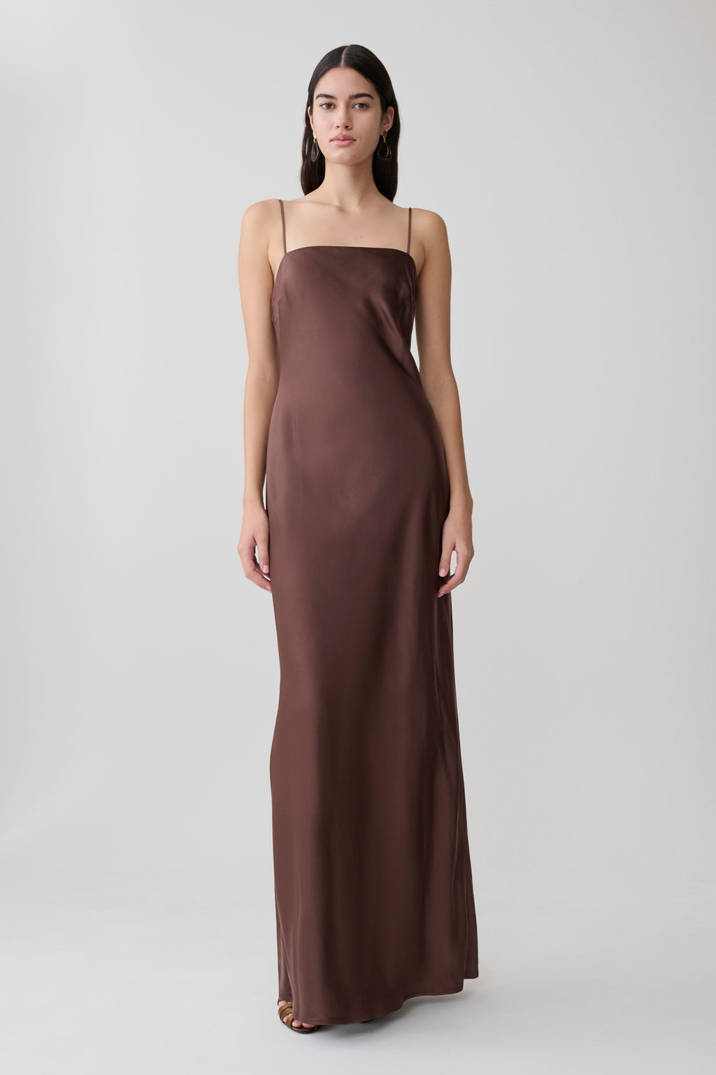 Martinne Chiffon Cape Maxi Dress - Mocha
