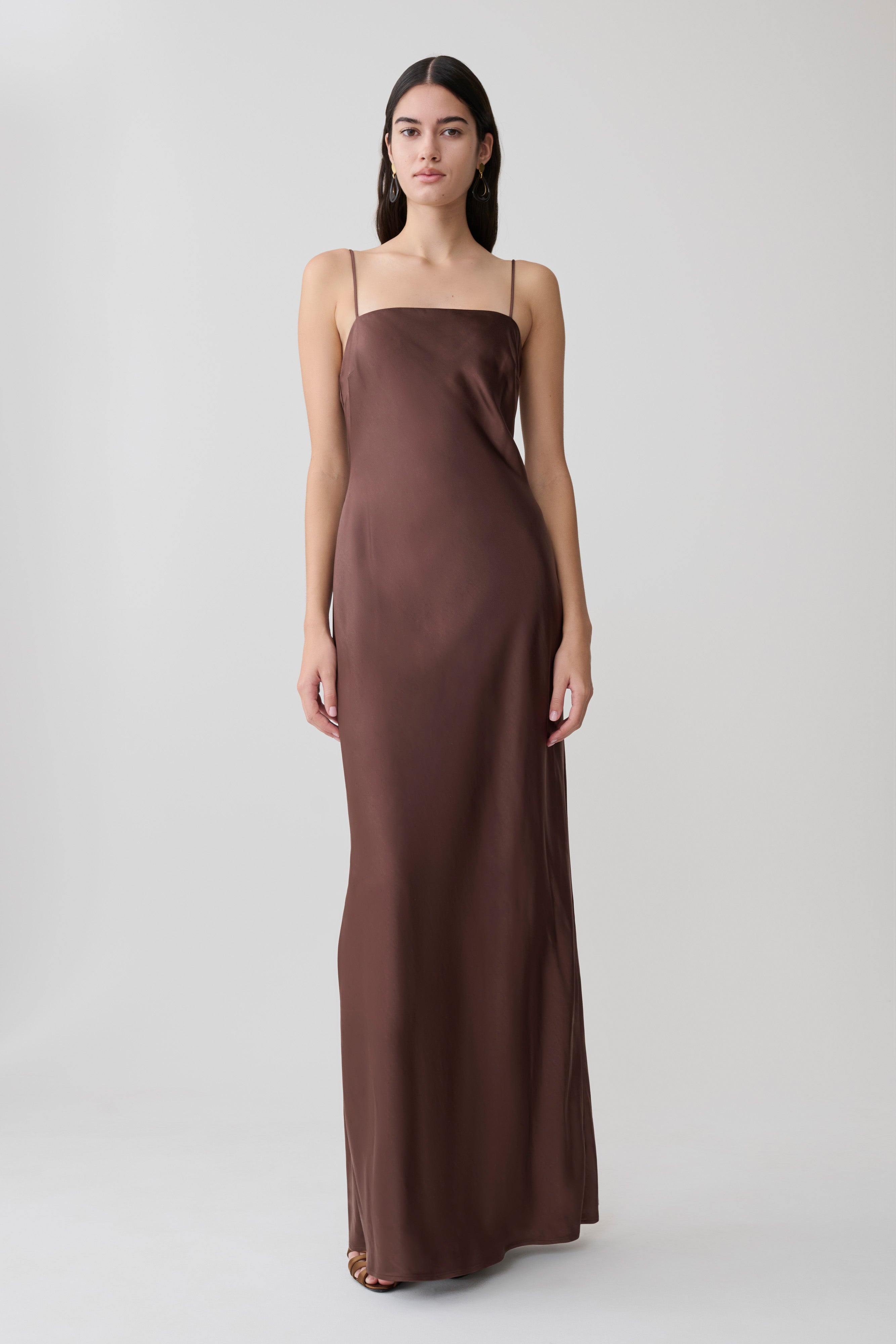 Martinne Chiffon Cape Maxi Dress - Mocha
