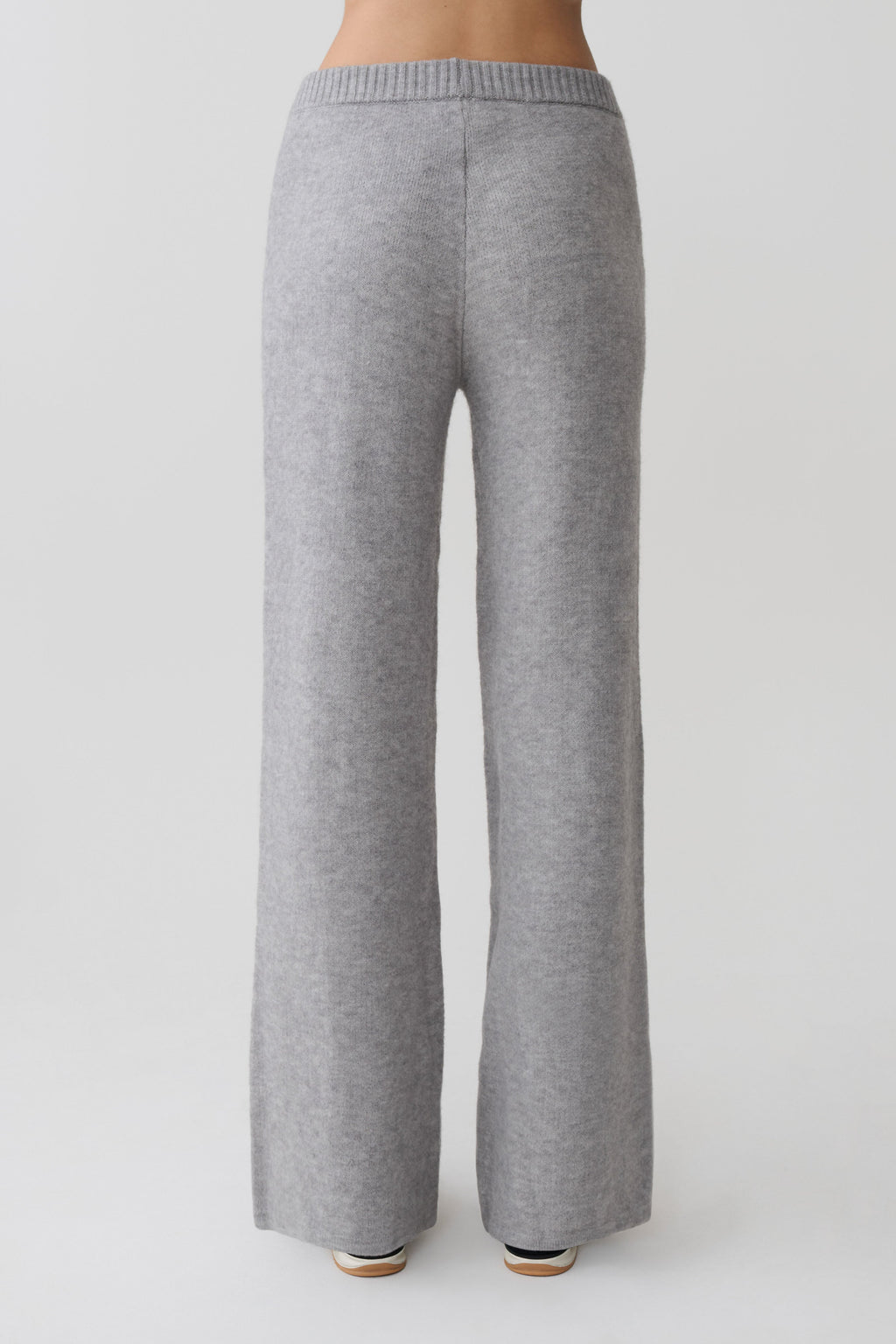 Evan Knit Wide Leg Pants - Grey Marle