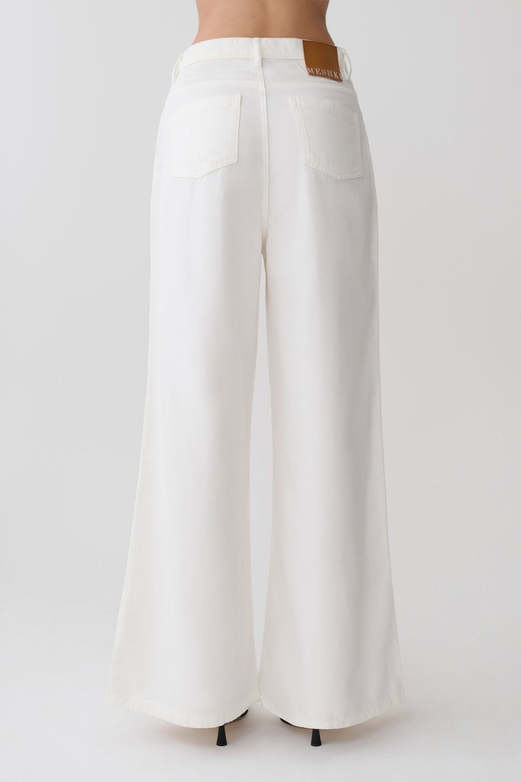 Shae Wide Leg Denim Jeans - White