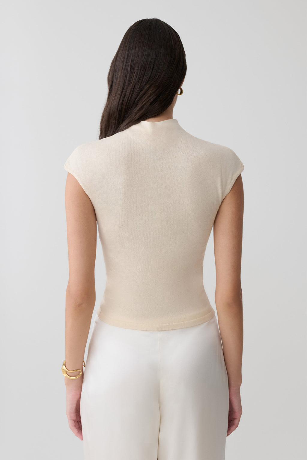Sonny Short Sleeve Knit Top - Cream