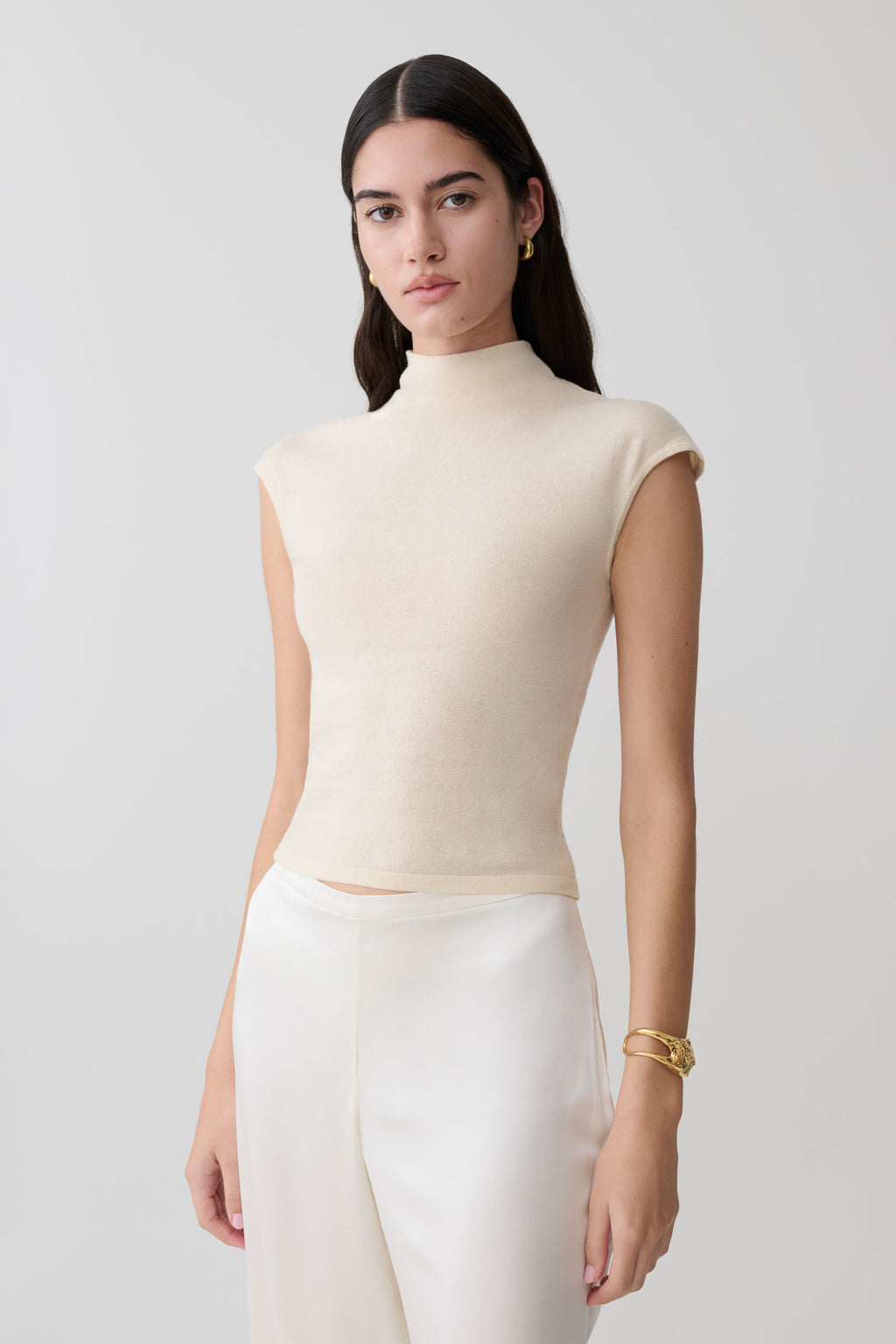Sonny Short Sleeve Knit Top - Cream