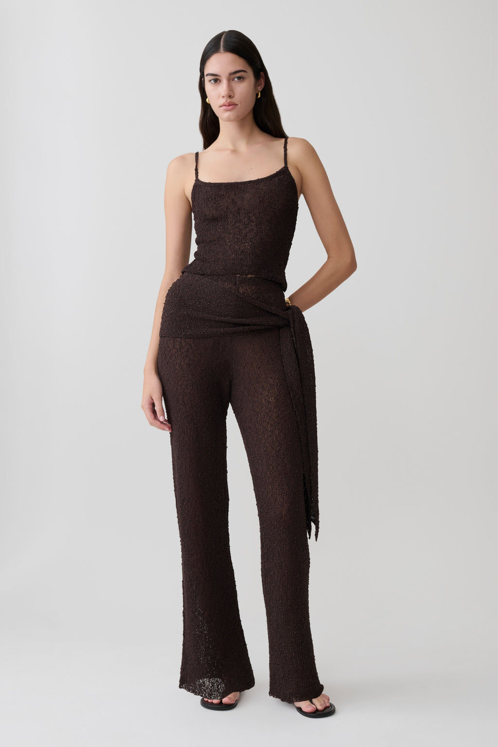 Mattais Boucle Knit Pants - Dark Chocolate