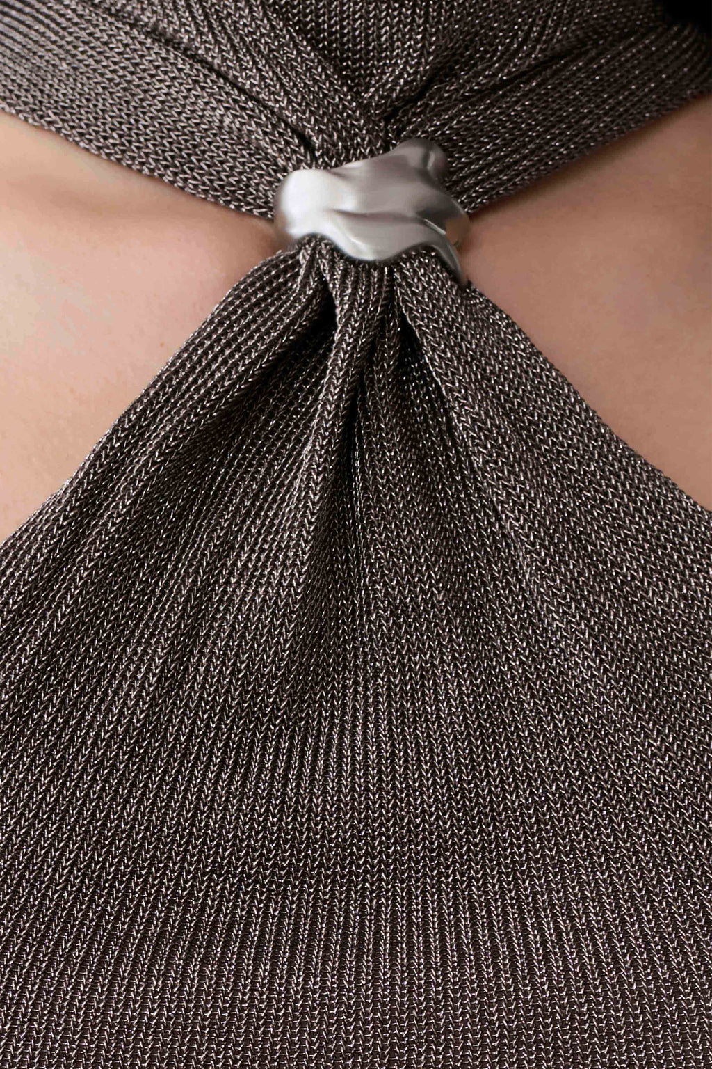 Nikki Lurex Top With Hardware - Gunmetal