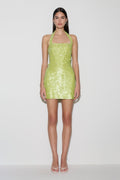 Caralee Sequin Halter Mini Dress - Green