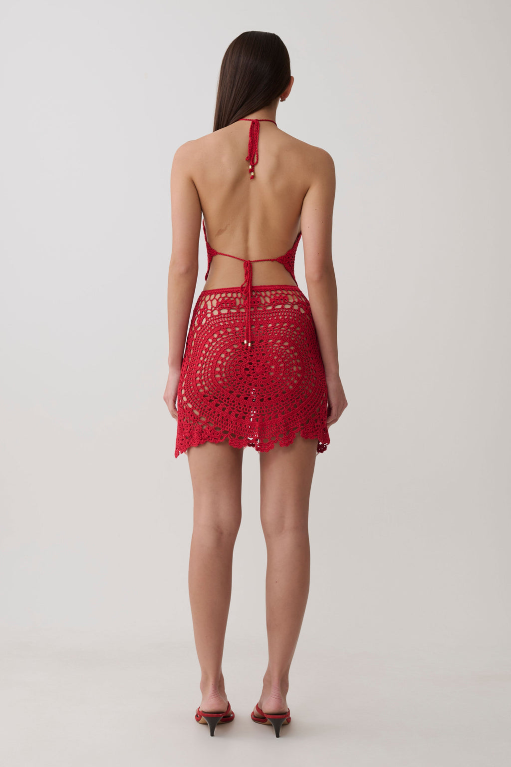 Marvin Crochet Mini Skirt - Red