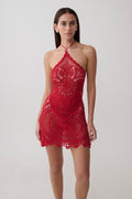 Marvin Crochet Halter Top - Red