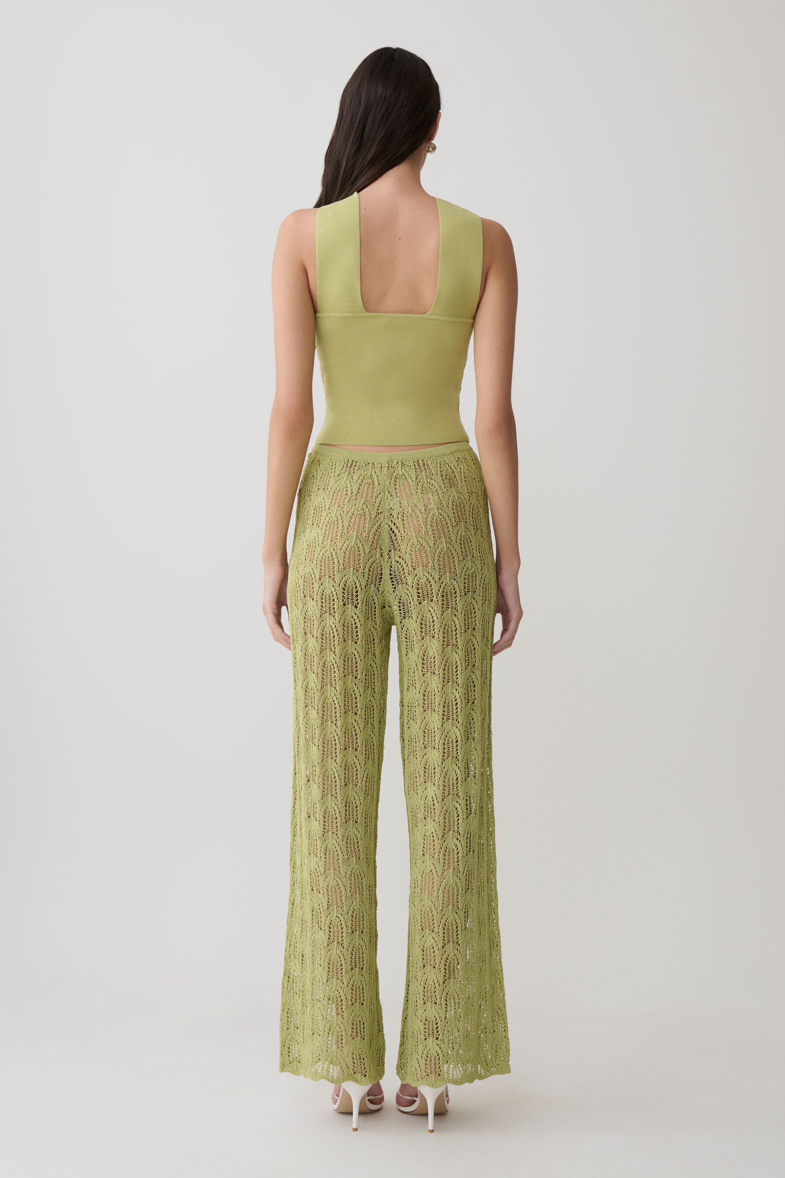 Glinda Crochet Pants - Light Olive