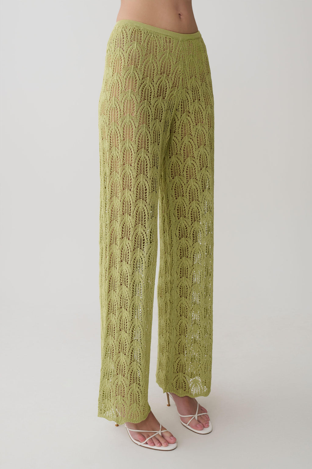 Glinda Crochet Pants - Light Olive