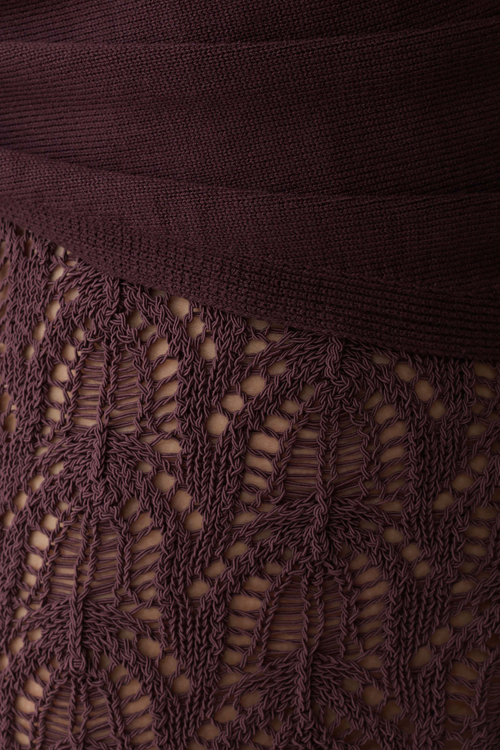 Liora Crochet Shorts With Knit Overlay - Chocolate