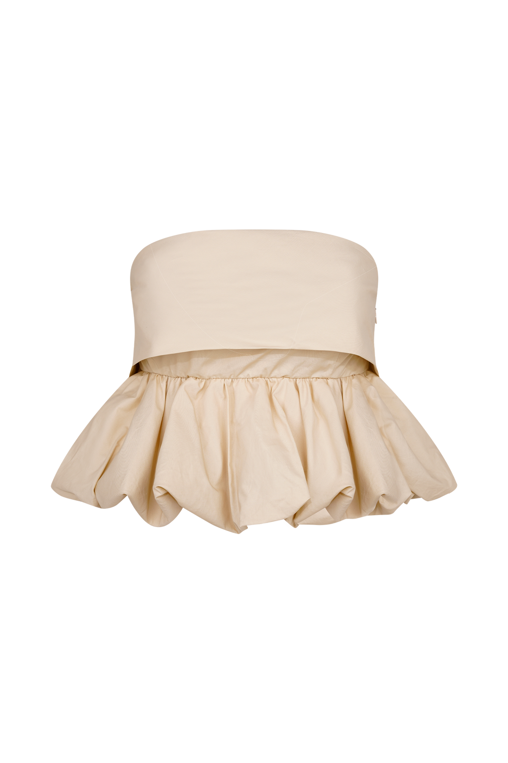 Amirah Strapless Bubble Crop Top - Nude