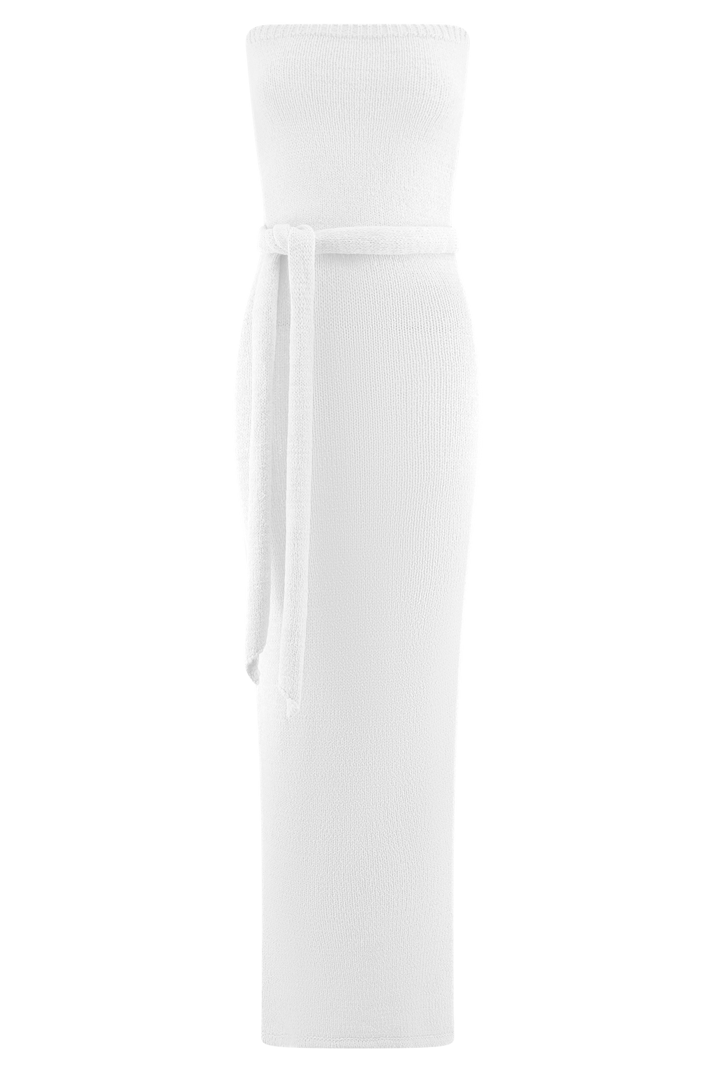 Andrea Strapless Knit Maxi Dress - White
