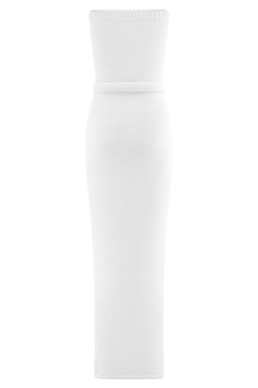 Andrea Strapless Knit Maxi Dress - White