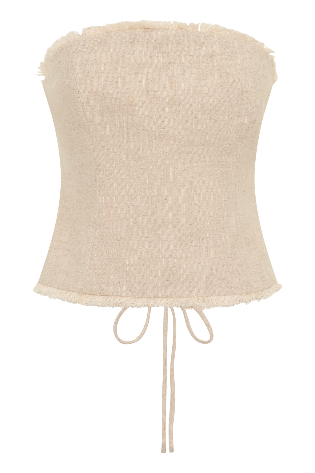 Annie Strapless Tie Back Linen Top - Natural