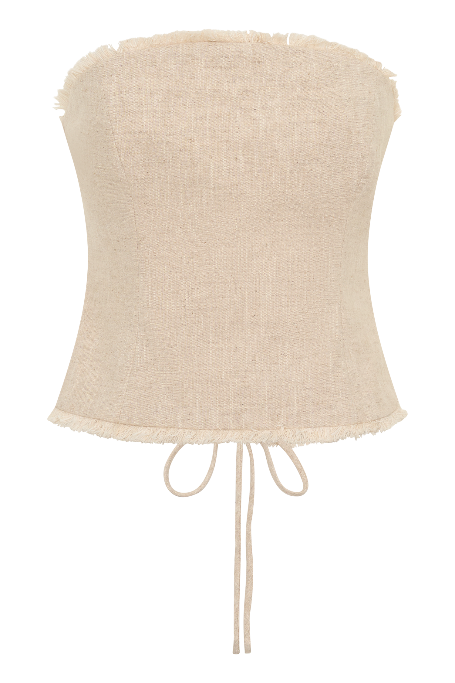 Annie Strapless Tie Back Linen Top - Natural